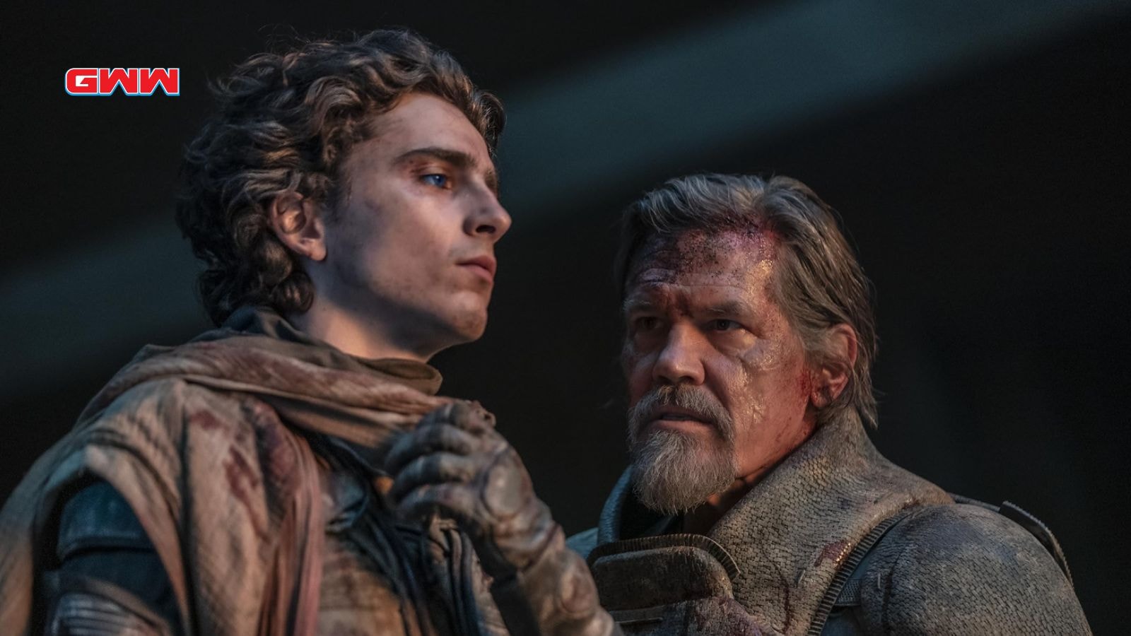  Timoth&eacute;e Chalamet as Paul Atreides & Josh Brolin as Gurney Halleck in Dune: Part Two