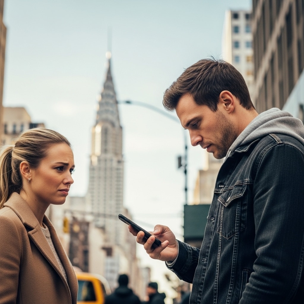 Image of an anxious attachment style in a relationship in NYC with a distancer.