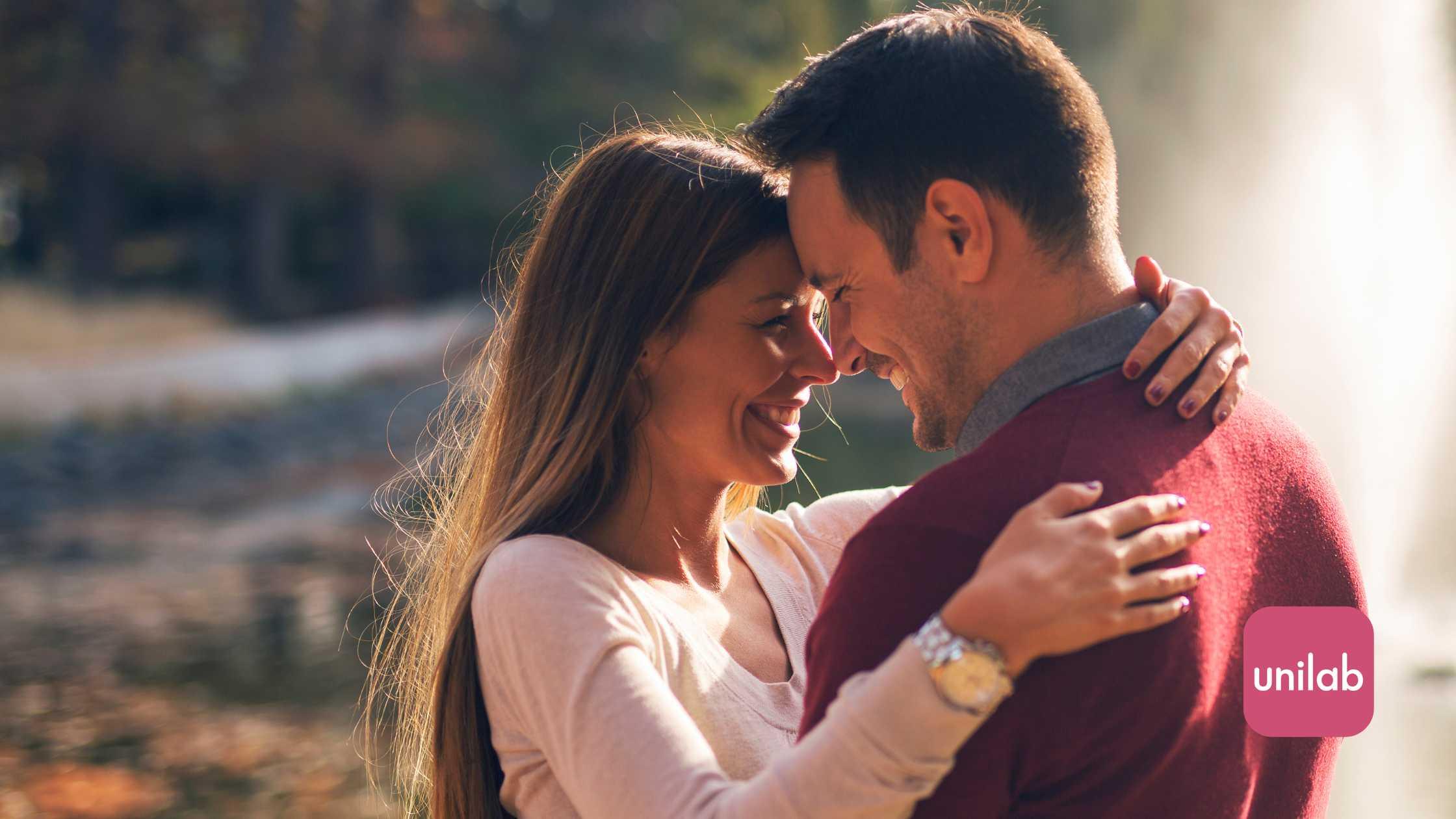 Happy couple smiling together