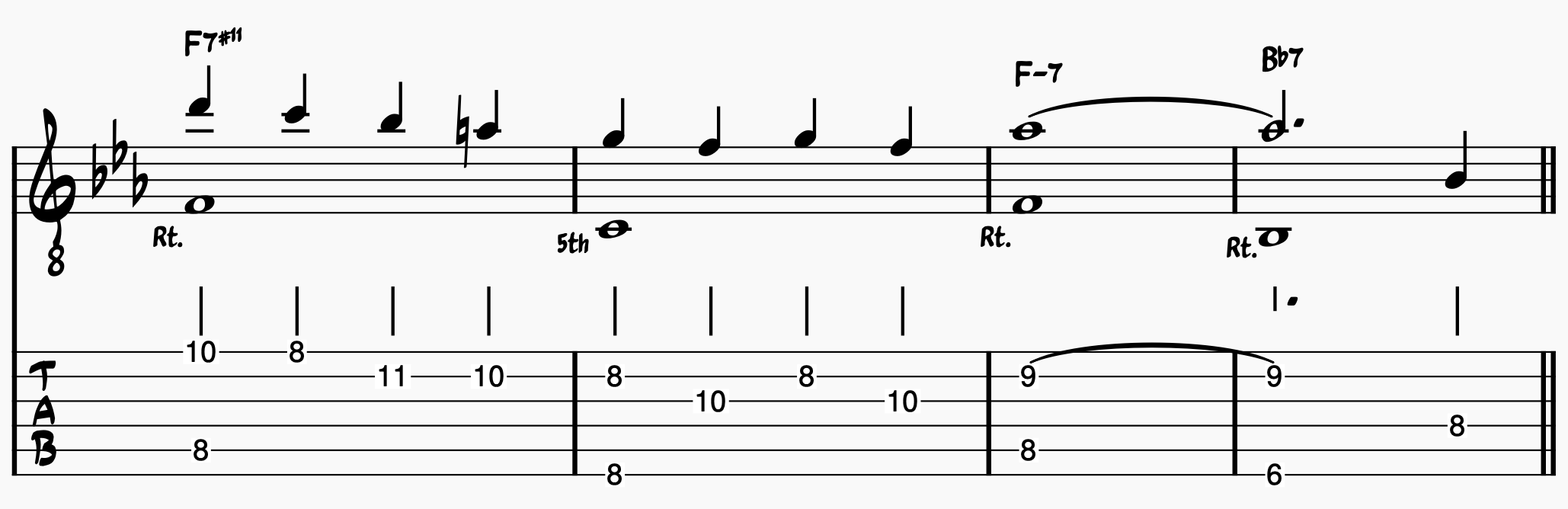 Chord Melody Guitar: There Will Never Be Another You Melody and Bass Notes Version 2; bars 13-16