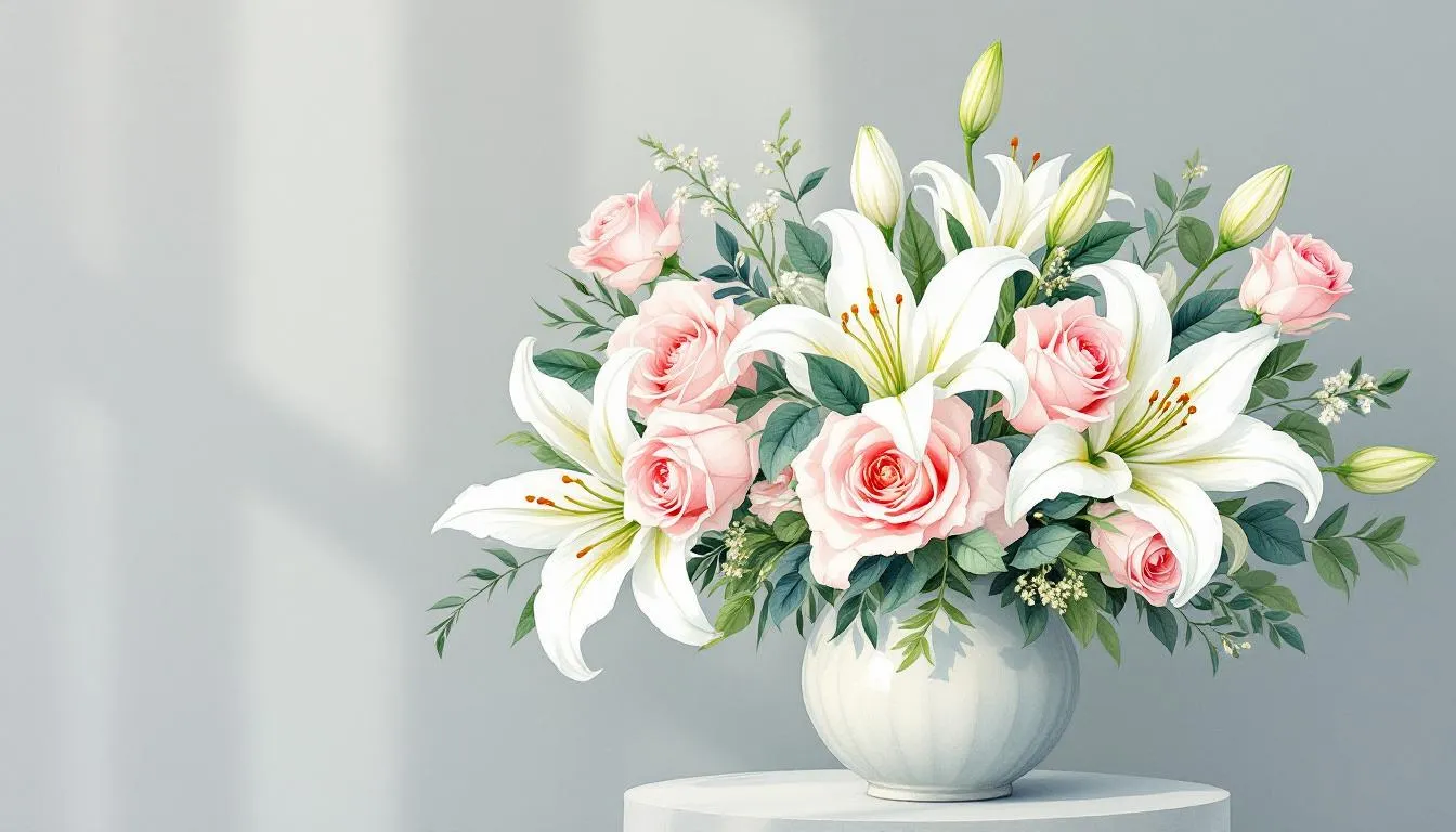 Ein schöner Blumenstrauß, der oft zur Beerdigung mitgebracht wird.