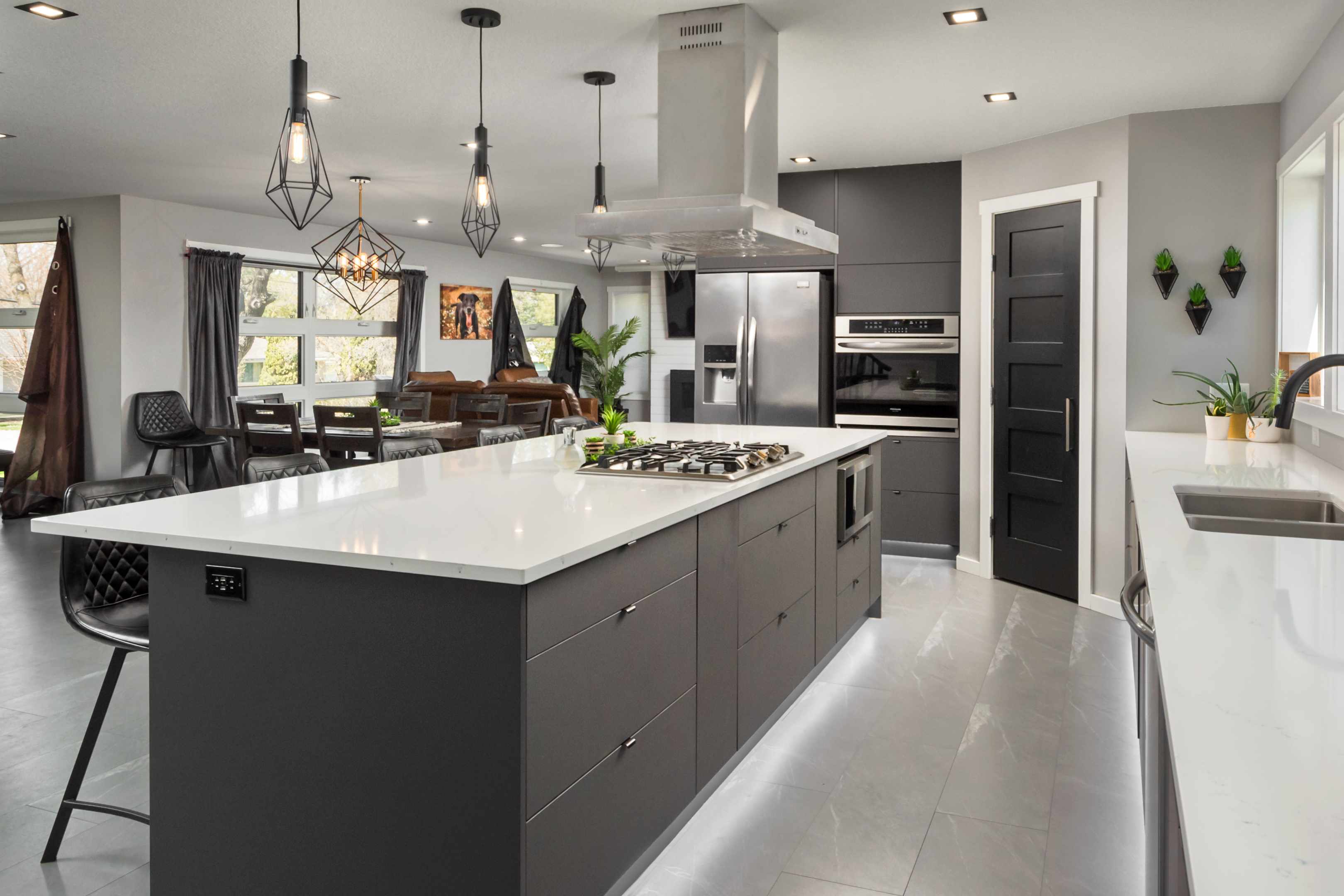 dark gray kitchen cabinets