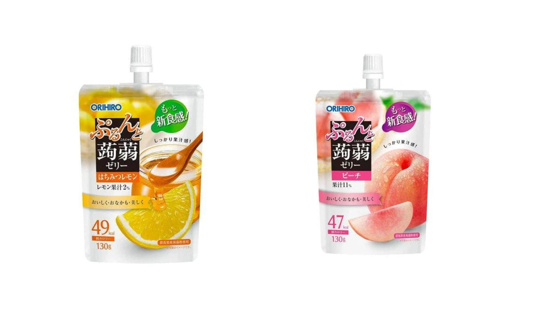  Purunto Low-Calorie Konjac Jelly: Peach Flavor and Honey Lemon Flavor