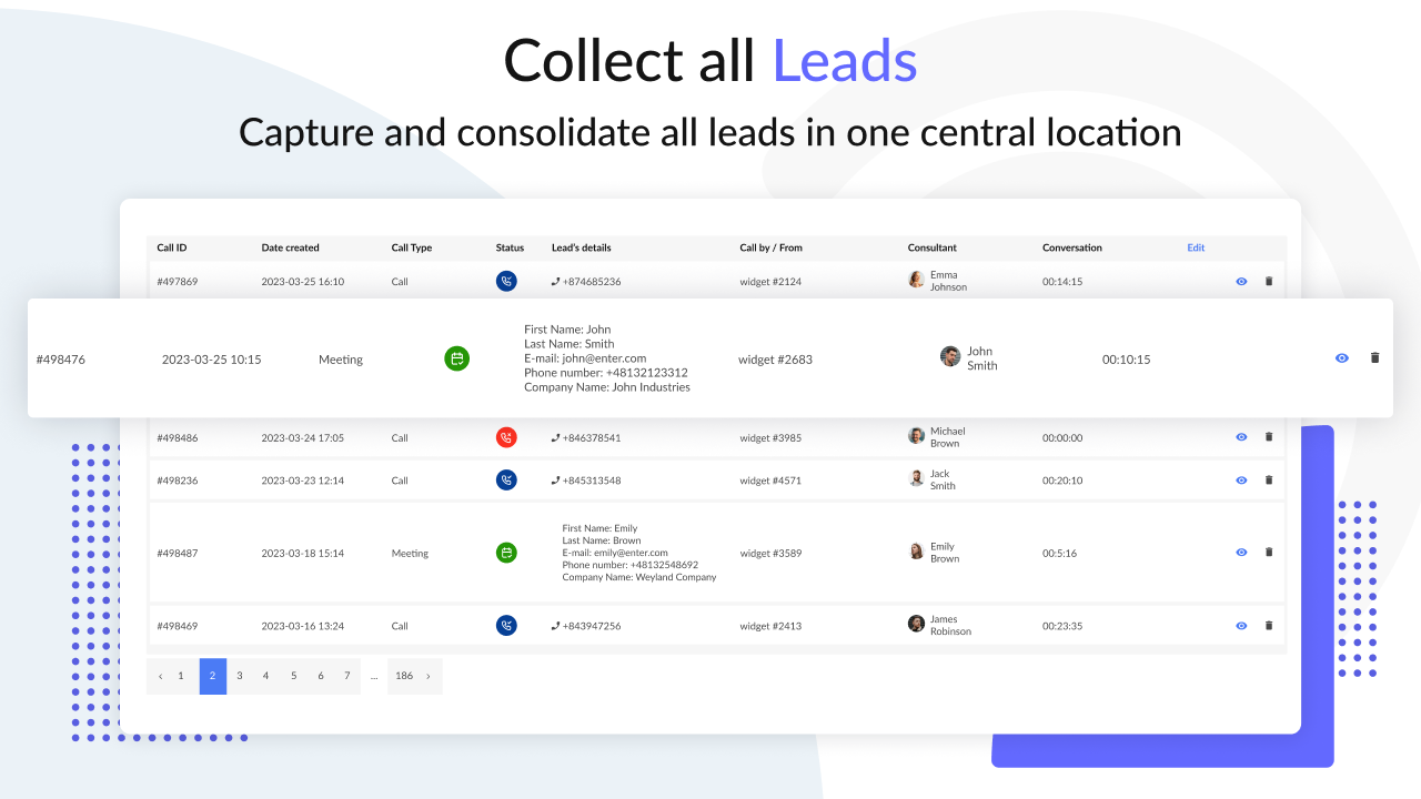 Collect all leads with CallPage