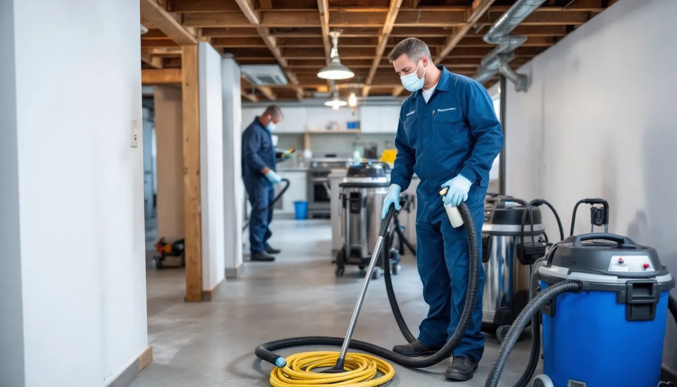Certified technicians conducting mold removal.