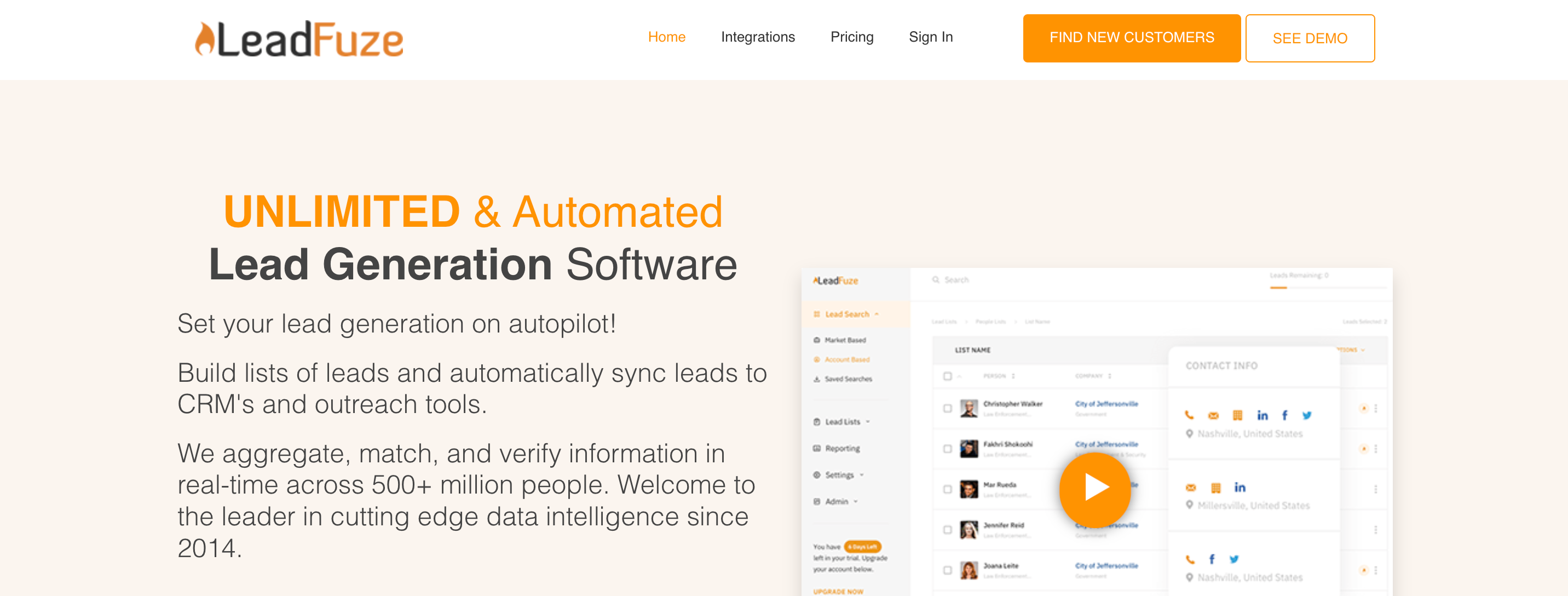 LeadFuze an automated Lead Generation software.