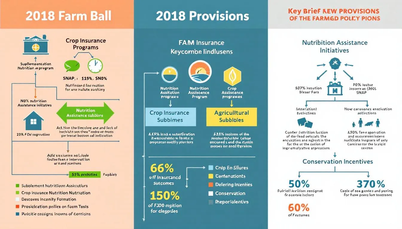 Key provisions of the 2018 Farm Bill, including crop insurance and nutrition programs.