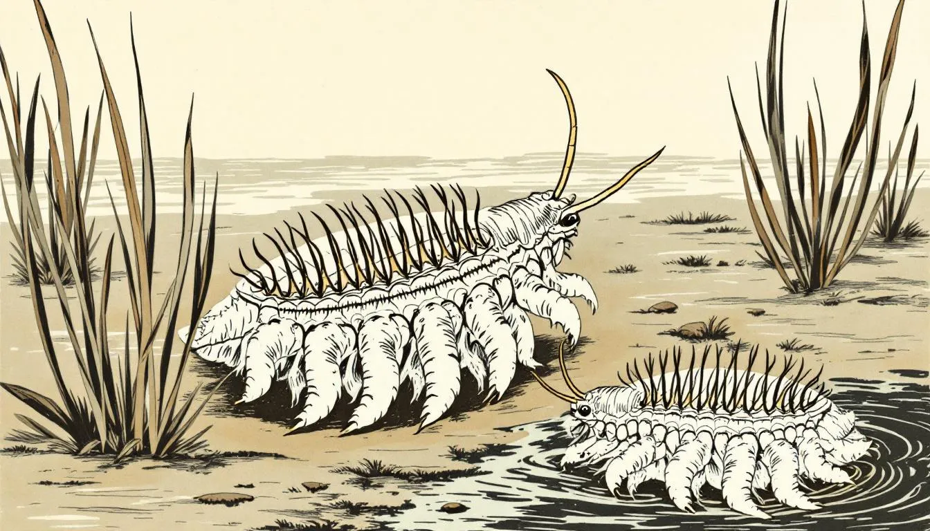 Aquatic adaptations of woodlice in a wetland environment.