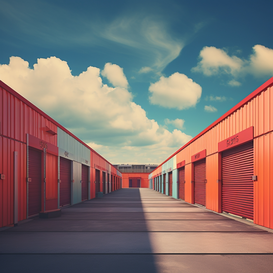 A picture of a storage facility with different sizes of storage units