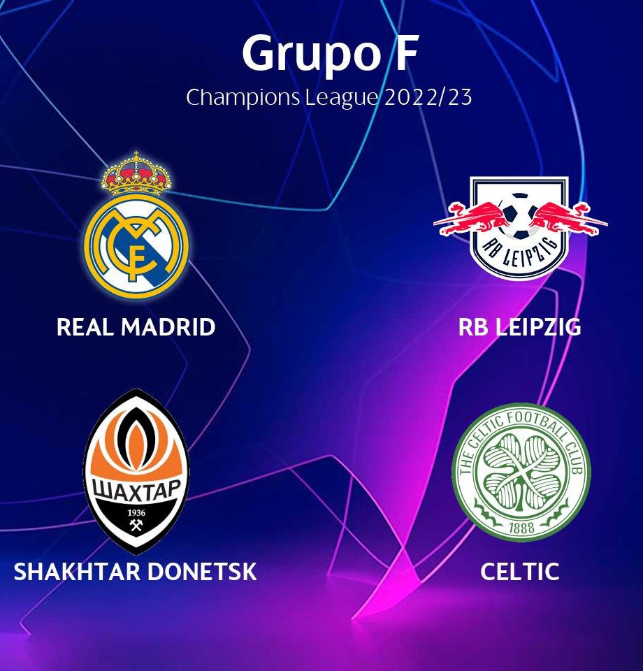 Grup F Liga Champions 2022 2023 (Real Madrid, RB Leipzig, Shakhtar Donetsk, Celtic) (2022 12) (2022 06) (Kamis, 2022 06 WIB)