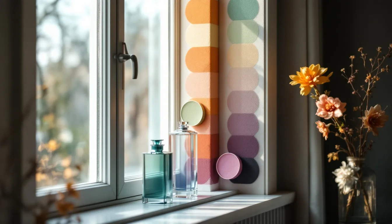 Different shades that complement your interior design style displayed on a window.