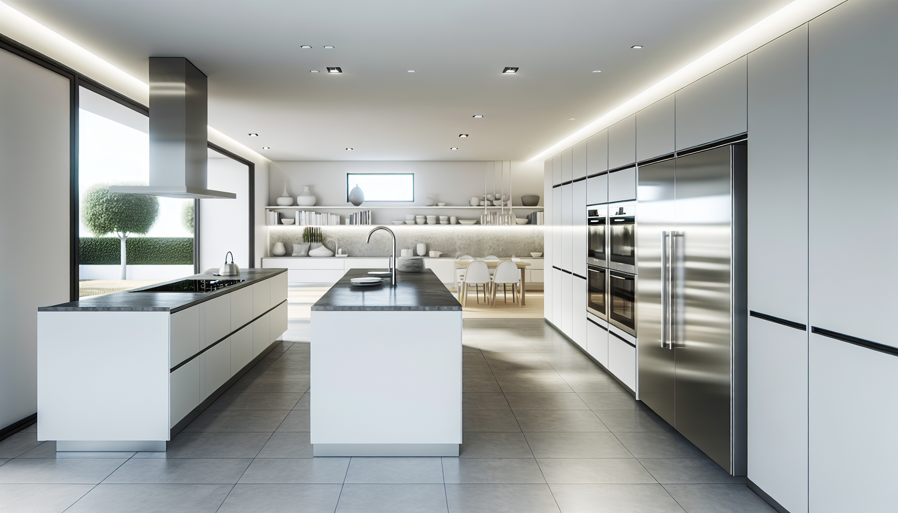 Modern kitchen with clean lines and minimalist design