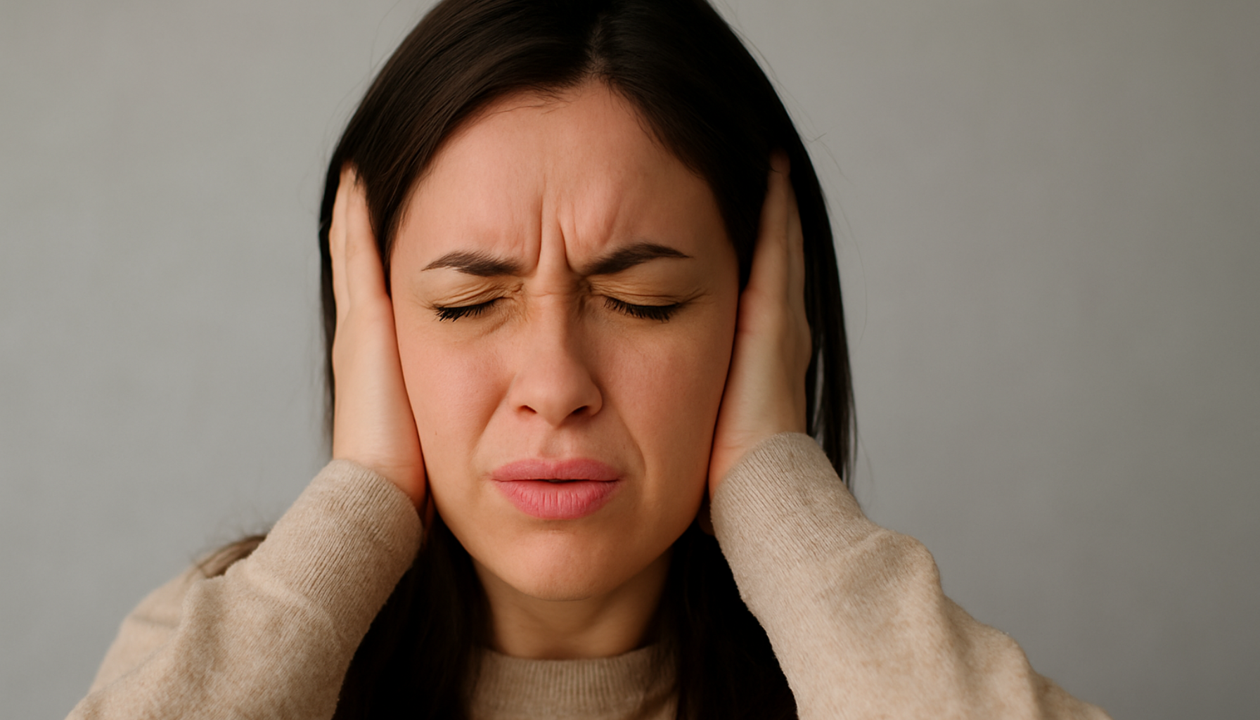 Kvinne presser hendene mot ørene med smertefullt uttrykk, opplever vedvarende ringing og ubehag fra tinnitus. øresus øresus tinnitus behandling av tinnitus øre nese hals øre nese indre øret tinnitus årsaker til tinnitus tinnitus eller øresus kronisk øresus ytre lydkilde forbundet med øresus psykologisk behandling ulike årsaker arvelig hørselstap hele tiden behandling les mer 10 15 prosent hos andre øresusen øret lyd lege ofte lyden årsaker bør støy eksempel utredning hørselstap tilstanden årsaken lyder ørene hører finnes plagene akutt opplever råd stress leve dersom symptomer vanlig tid sykdom lydkilde ulike viktig mer tilfeller personer informasjon depresjon spesialist oppleves fleste kronisk årsak går gode sykehus pulserende ønh angst får hjernen kontakt høreapparat mindre ørevoks ytre gjøre gjør hjelp hørselen forverre