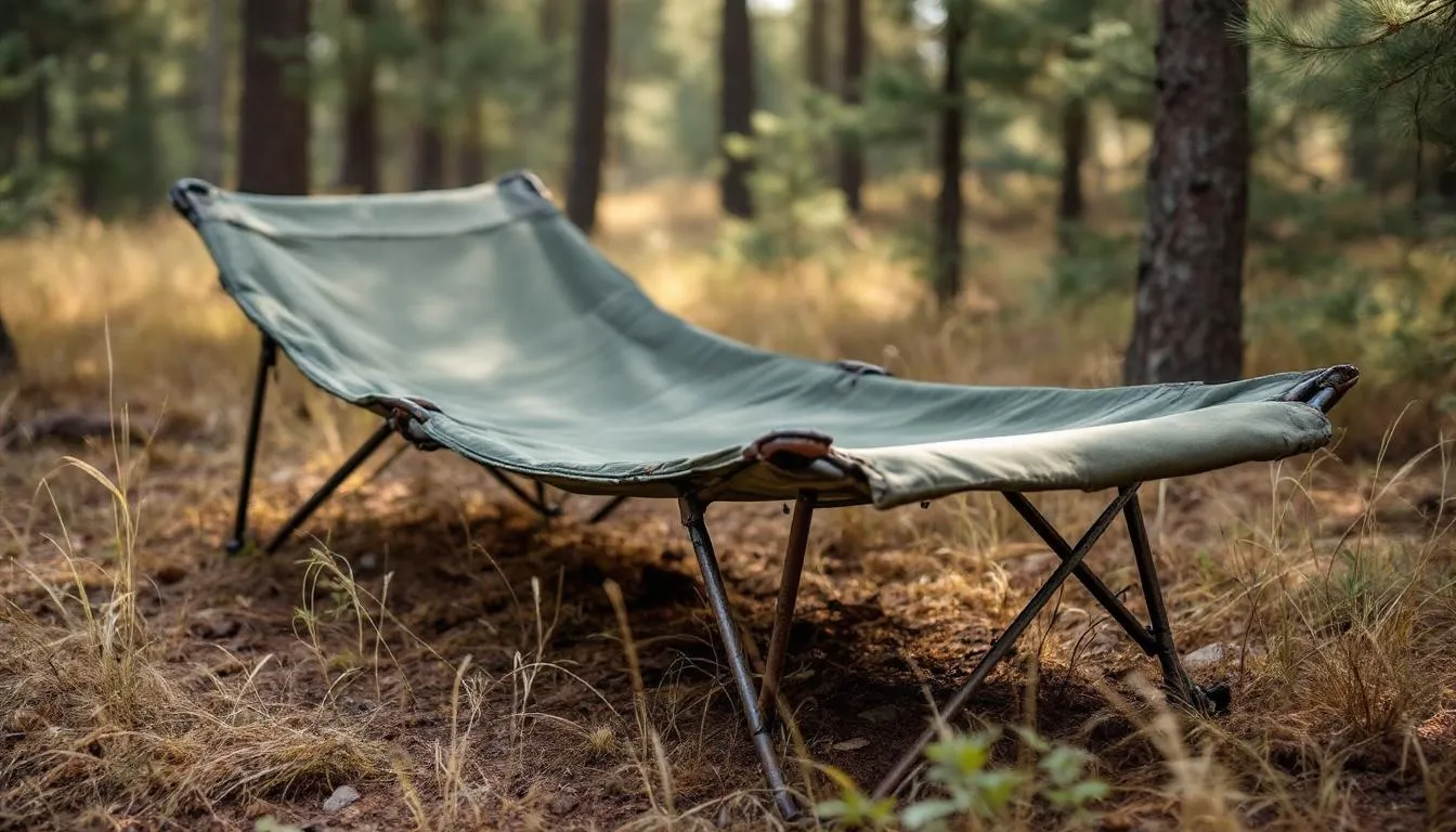 A robust camping cot showcasing its durability and build quality.