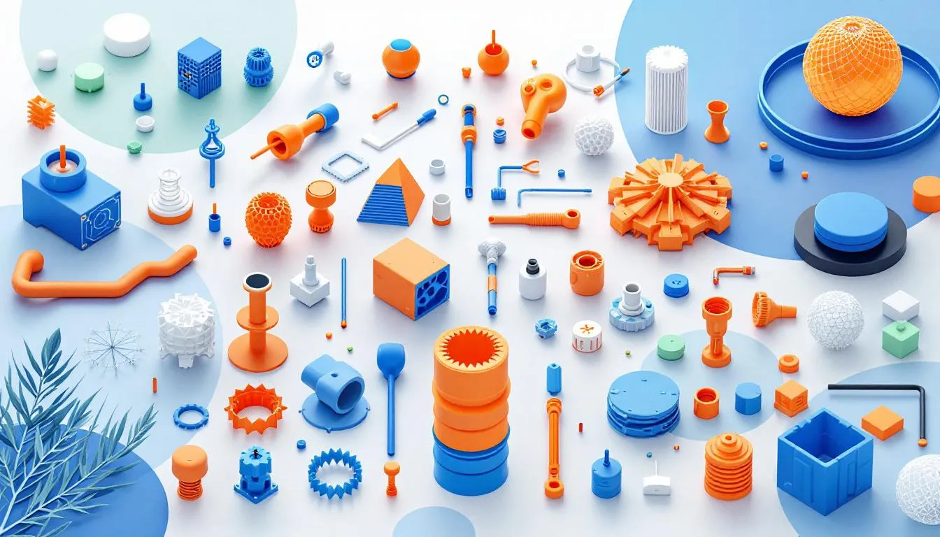 A vibrant overview of the 3D printing market in India, showcasing various 3D printed objects.