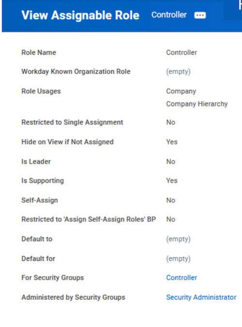 Viewing assignable user roles in Workday