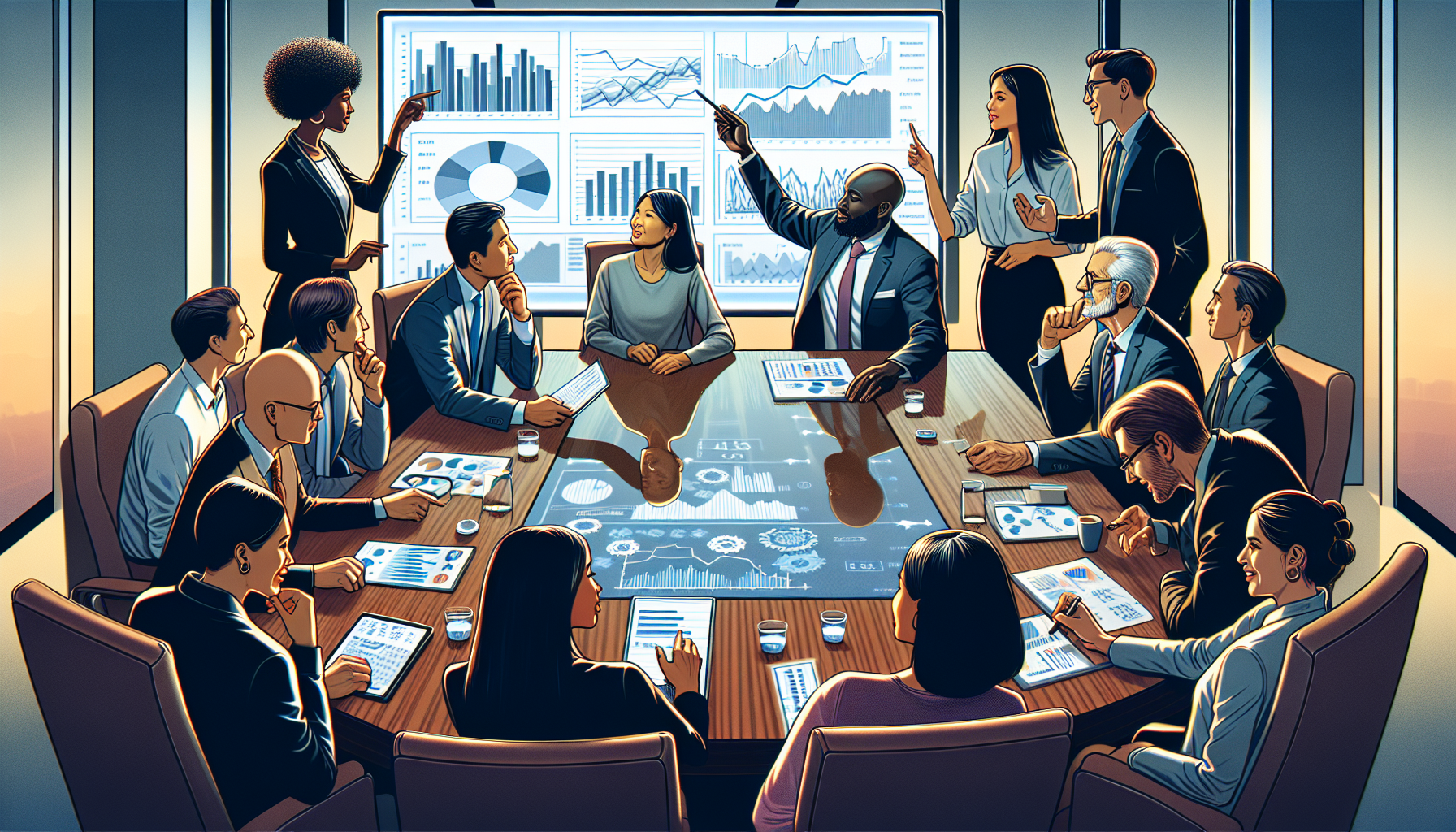 Illustration of a strategic planning meeting