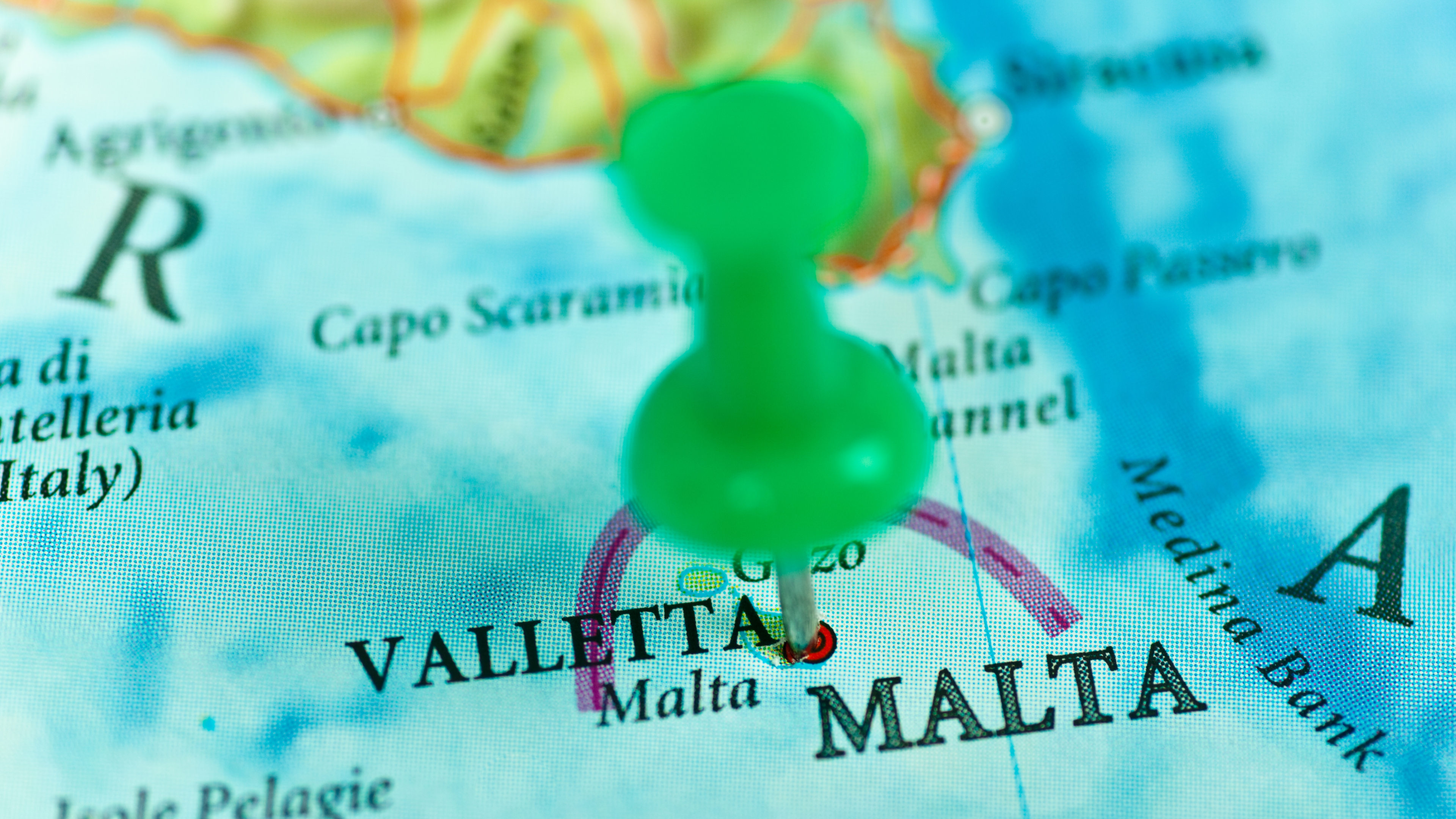 Maltas geografiska läge på världskartan.