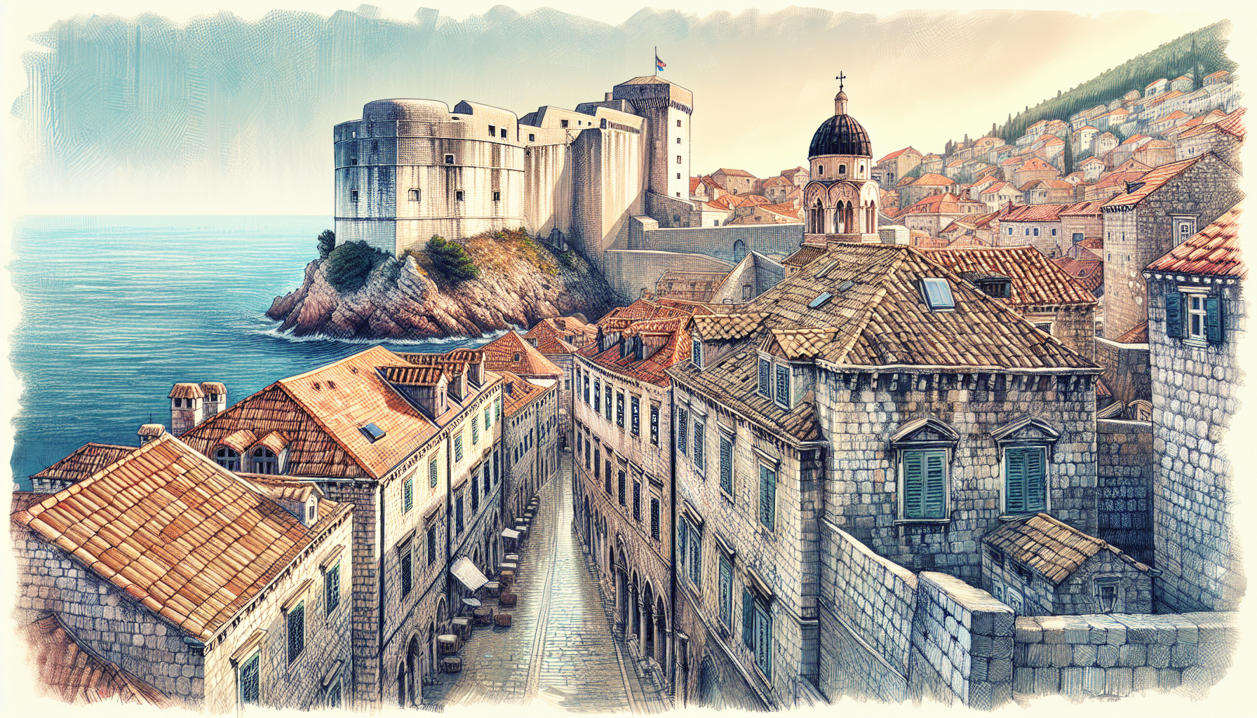 Historische Altstadt von Dubrovnik an der Adriaküste