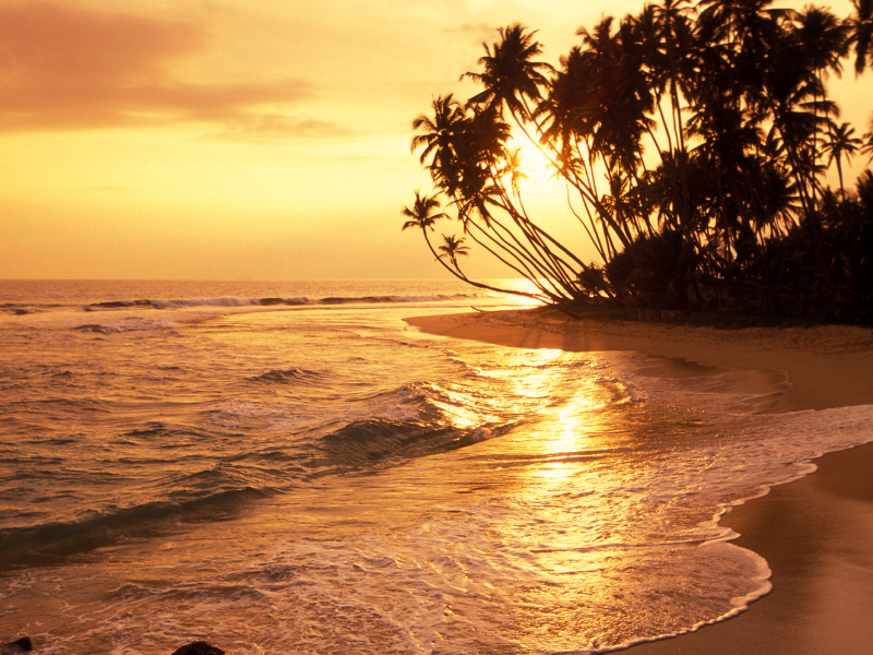 Sonnenuntergang Hikkaduwa Beach Sri Lanka
