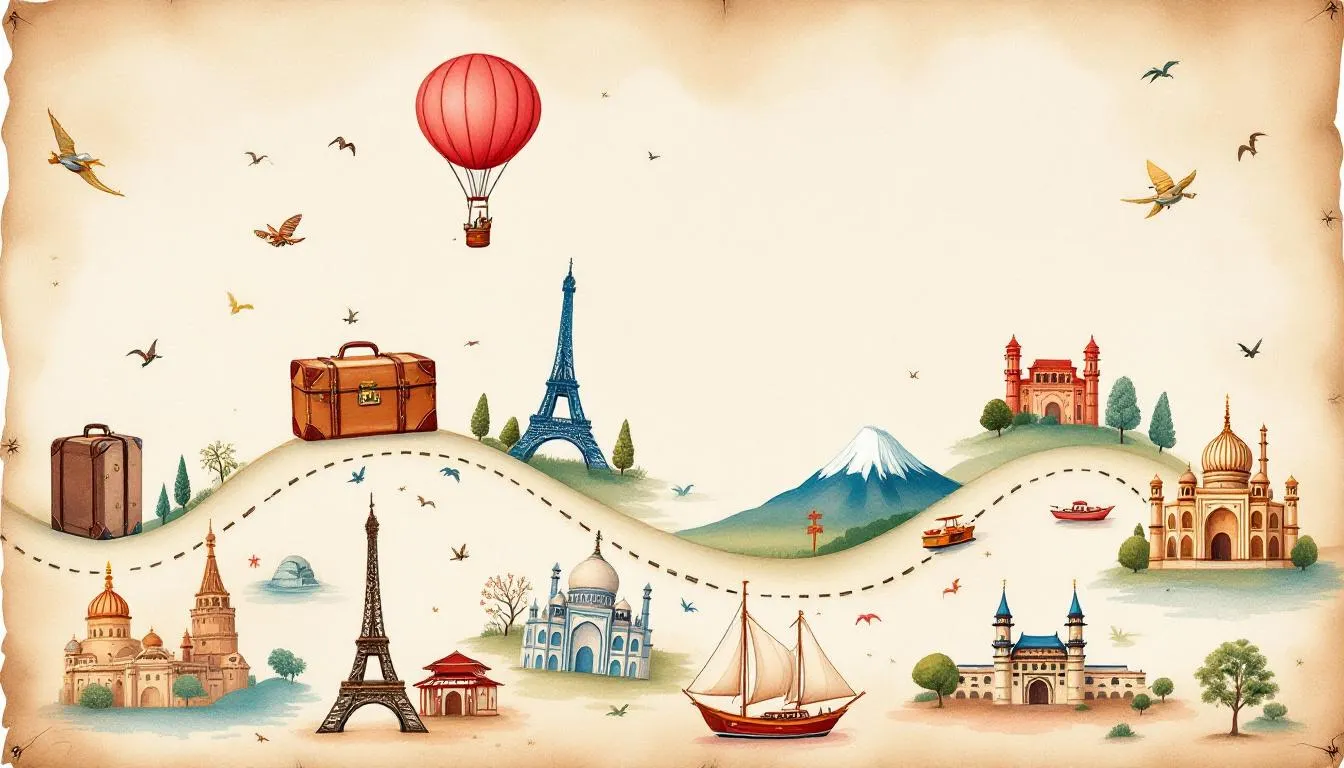 A personalized travel map showcasing various destinations, perfect for couples with wanderlust.