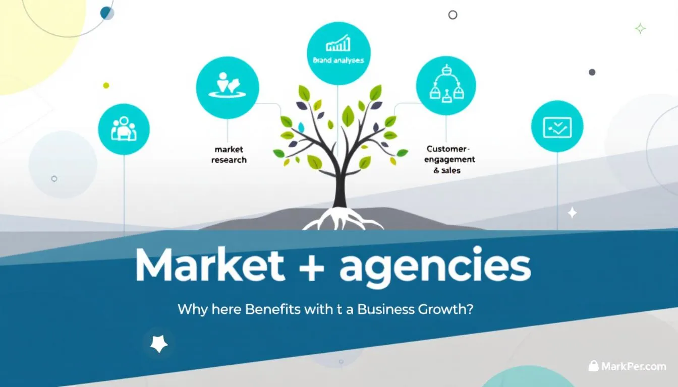 The image illustrates the various benefits of collaborating with marketing agencies for business growth, showcasing elements like digital marketing strategies, innovative solutions, and creative campaigns that drive success. It emphasizes how these agencies can enhance marketing efforts through data analytics and integrated campaigns, helping businesses stay ahead in a competitive landscape.
