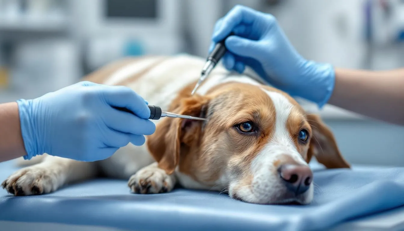 In the image, a veterinarian