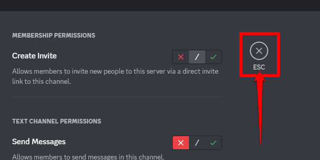 How to leave the settings page on Discord