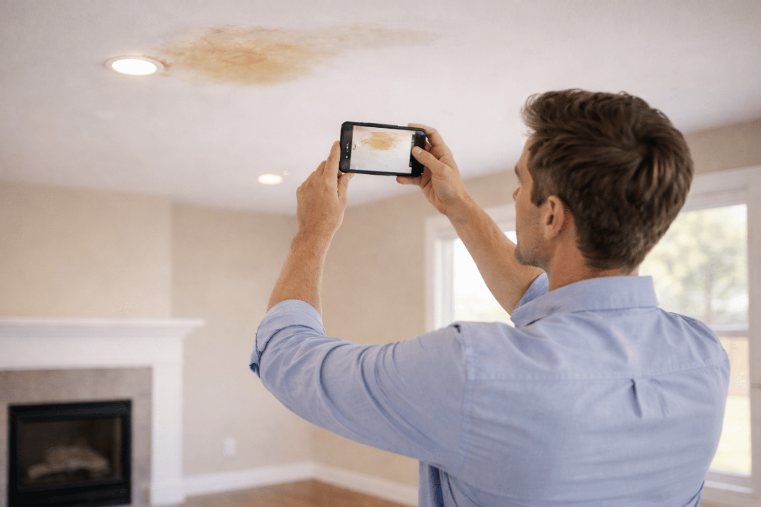 Buyer Documenting A Home Issue During A Final Walkthrough Before Real Estate Closing