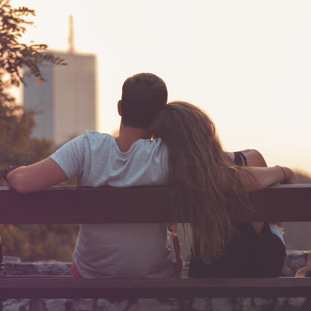 Couple watching the sunset