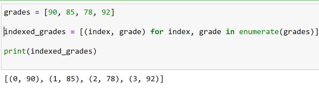 Accessing index using python's built-in enumerate()