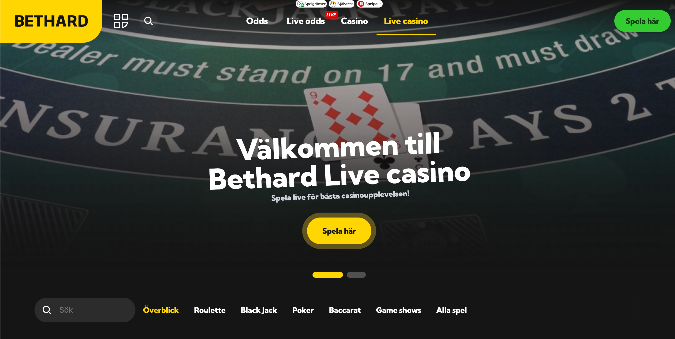 Spela hos bethard live casino