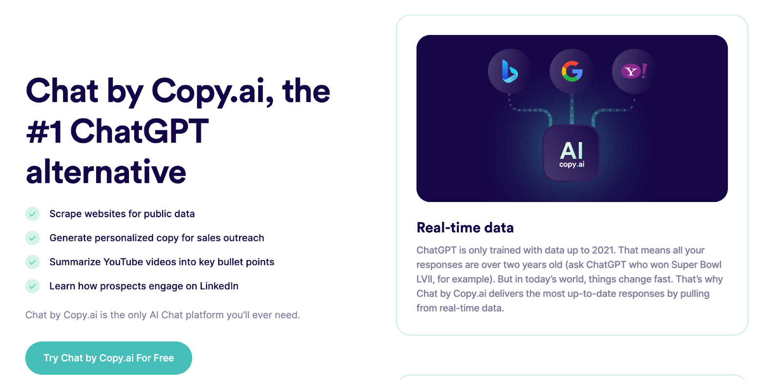 Chat by Copy.ai, the #1 ChatGPT alternative
