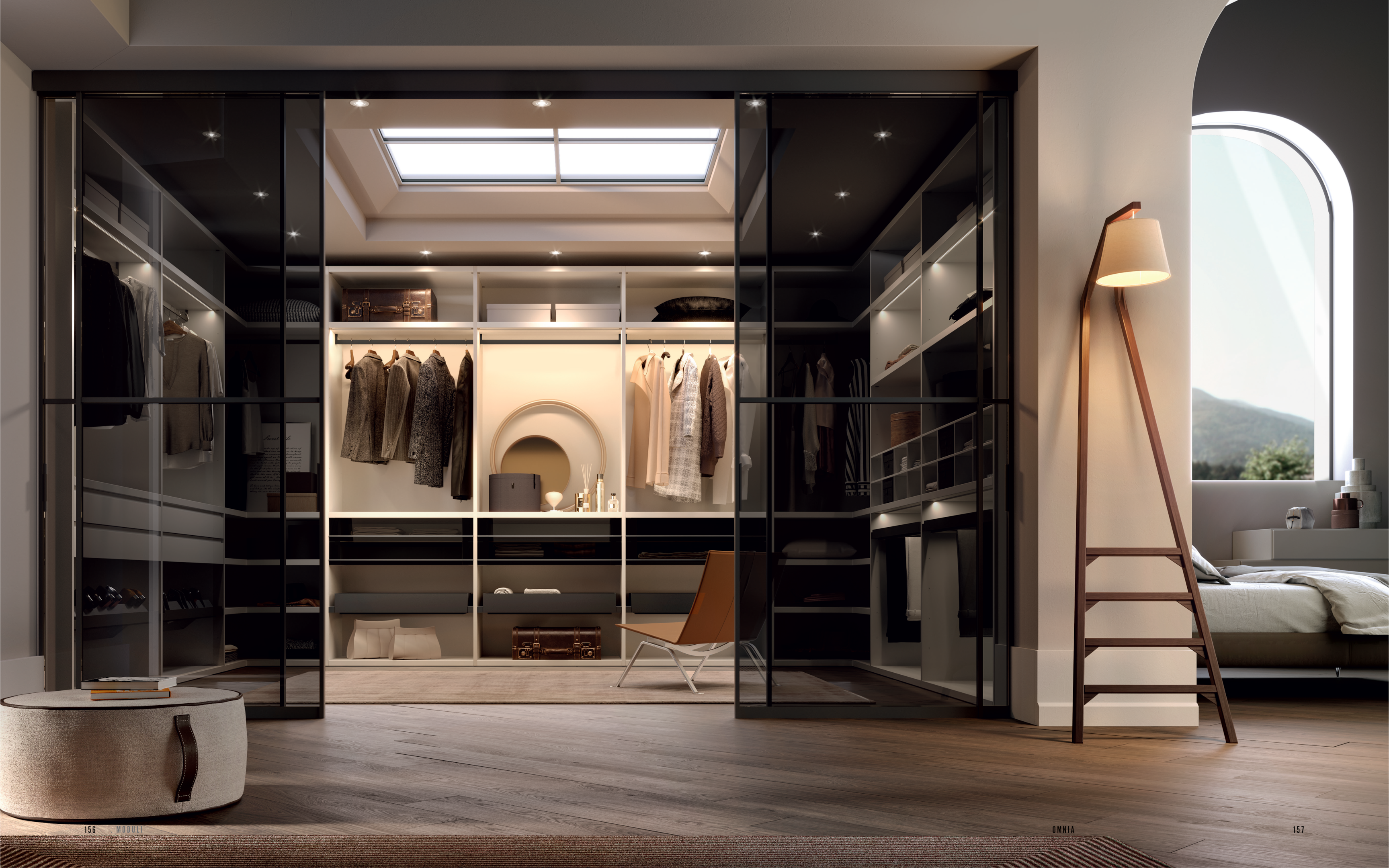 Glamorous luxury walk-in closet - Pedini Miami