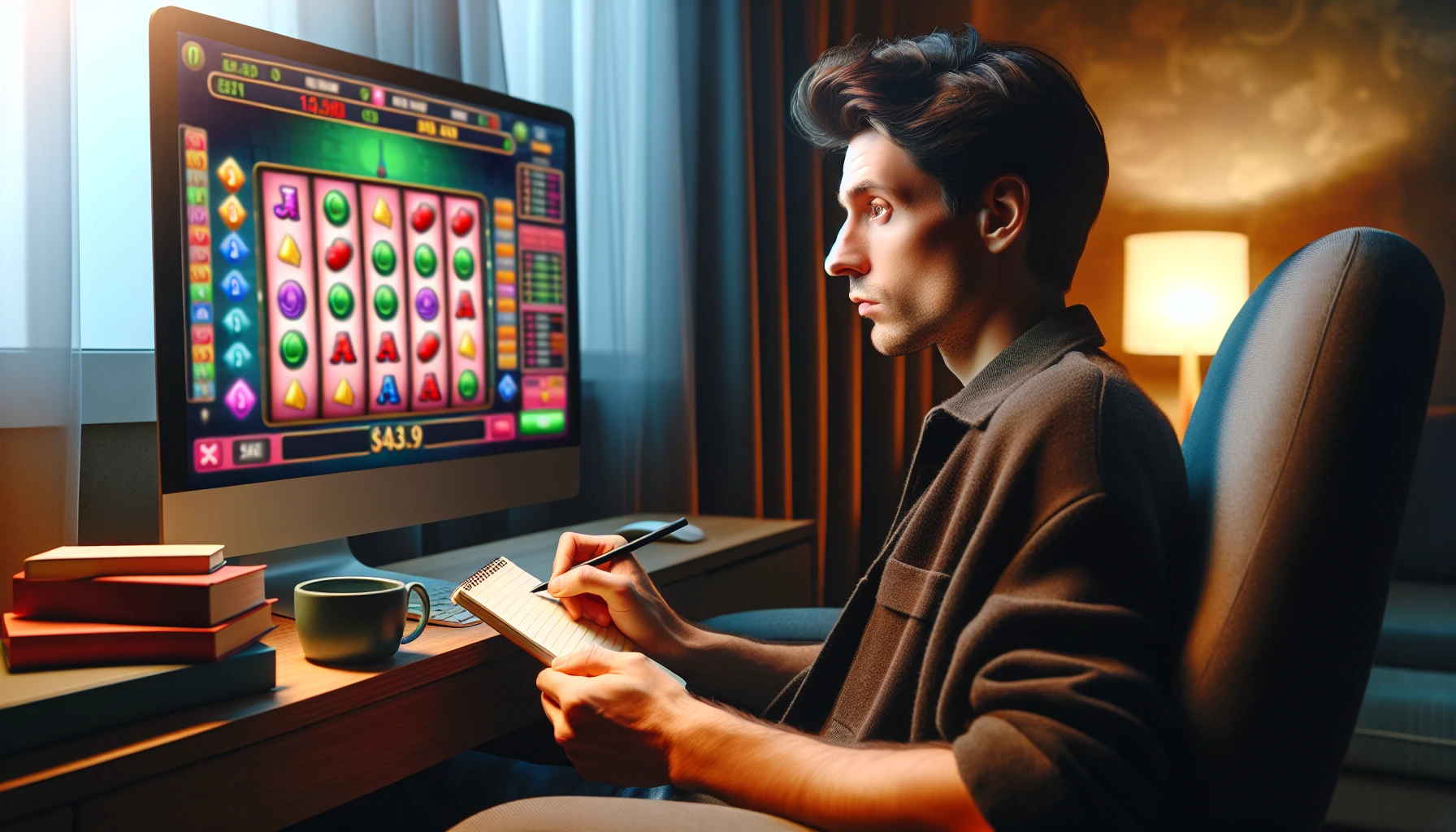 Illustration of a person playing responsibly at an online casino