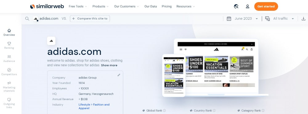 SimilarWeb - website traffic and competitor analysis tool