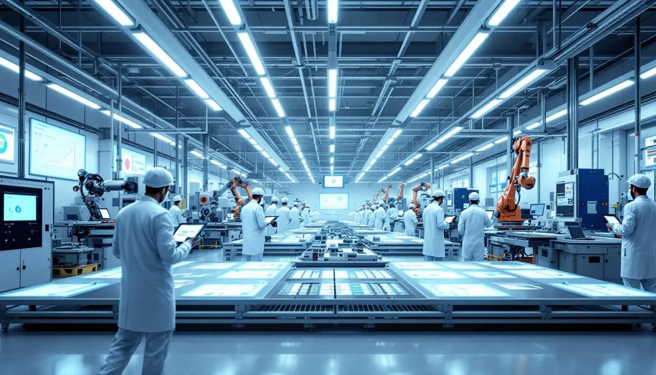 A paperless factory showcases a modern manufacturing environment where digital systems replace traditional paper-based processes, enhancing efficiency and reducing human error. Interactive screens and mobile devices provide real-time visibility into production processes, enabling better decision-making and improved quality control.