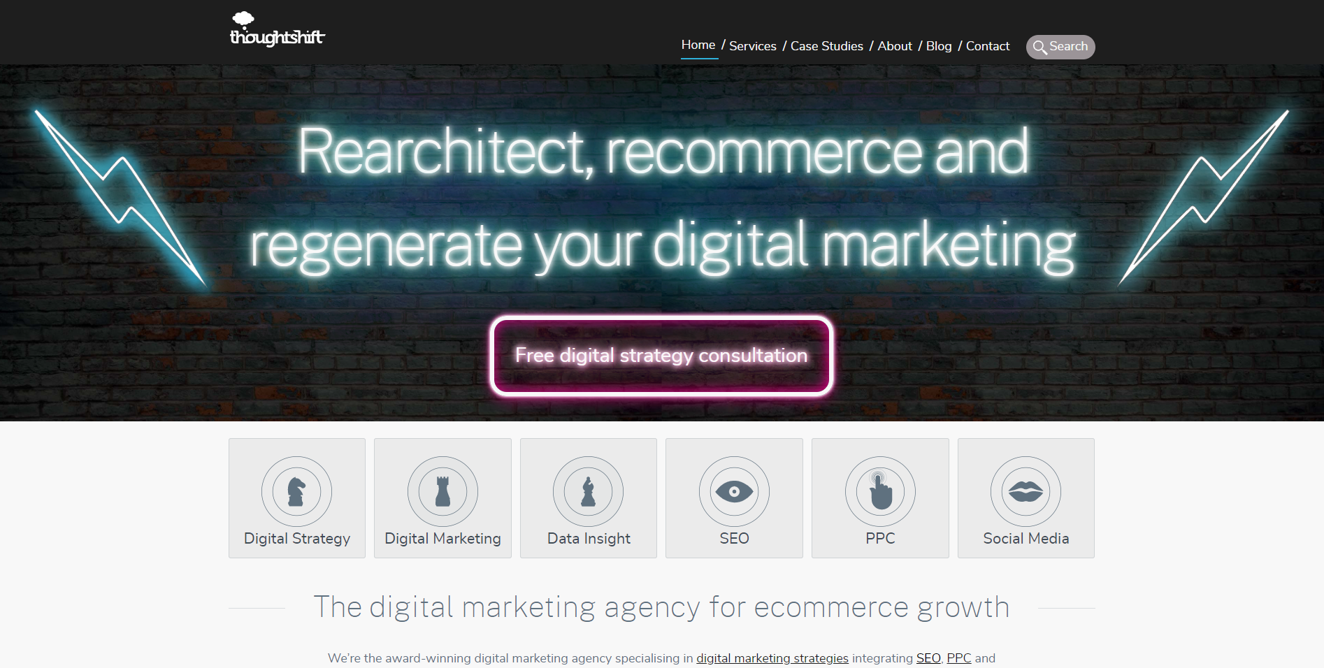 thoughtshift e-commerce homepage