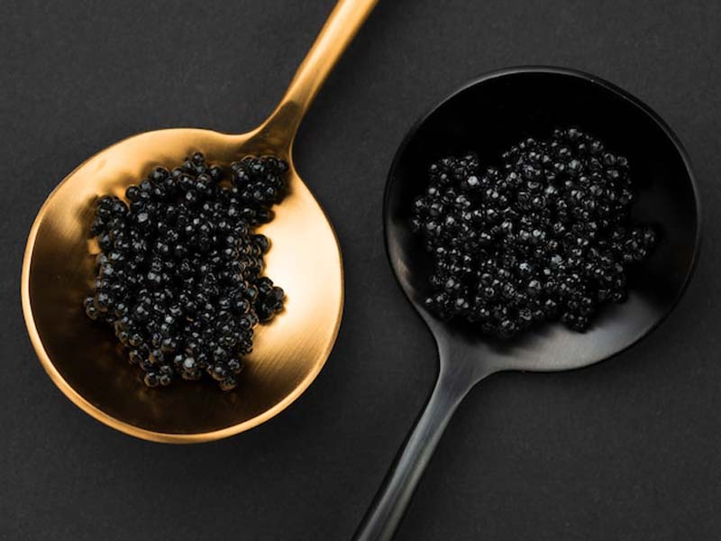 Image of luxurious sturgeon caviar available for home delivery.