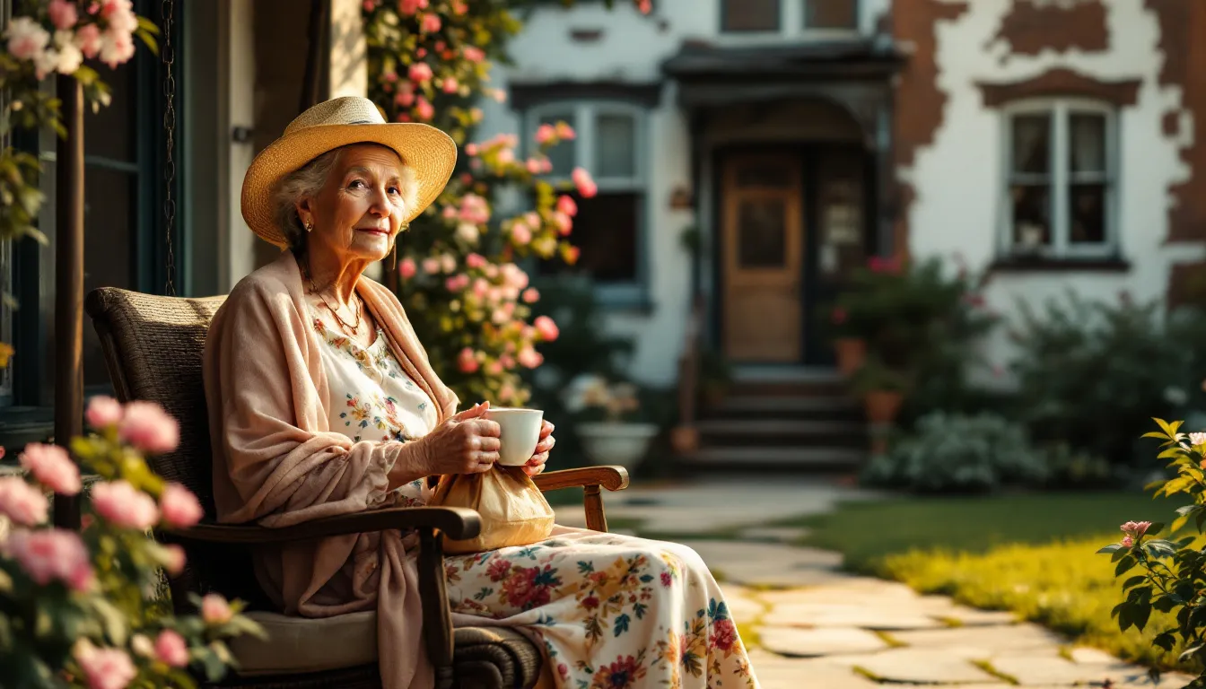 In this image, two elderly women are depicted side by side, showcasing contrasting retirement lifestyles; on the left, a comfortable woman enjoys a relaxed moment in a cozy home environment, while on the right, a financially stressed woman appears worried, surrounded by bills and a cluttered space. This visual representation highlights how various factors can influence the quality of life for individuals in their retirement years.