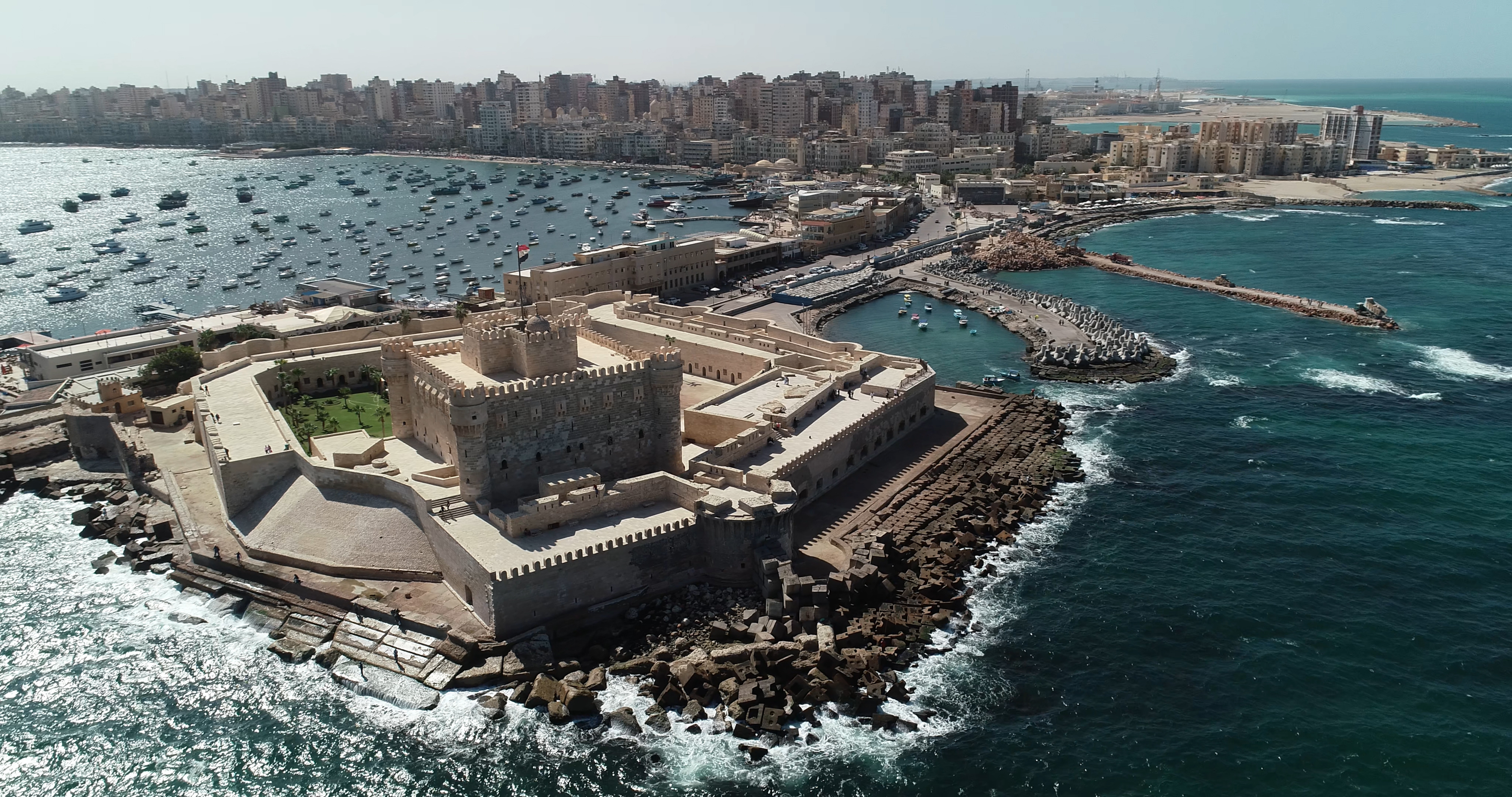 Historical Alexandria skyline with the Mediterranean Sea in the background, visit egypt