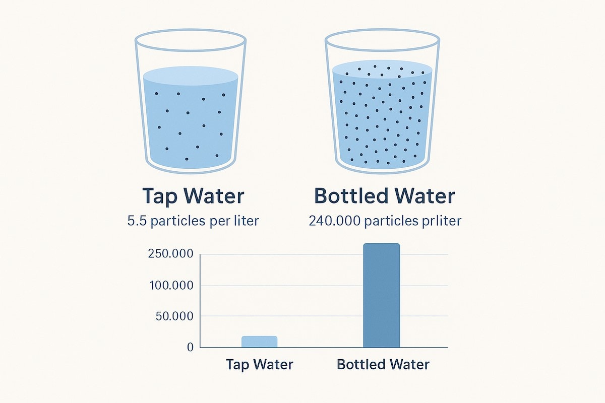 Mikroplastikverschmutzung durch Leitungs- und Flaschenwasser