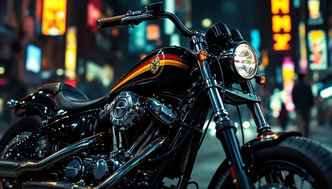 A retro-styled motorcycle combining vintage design with modern features.