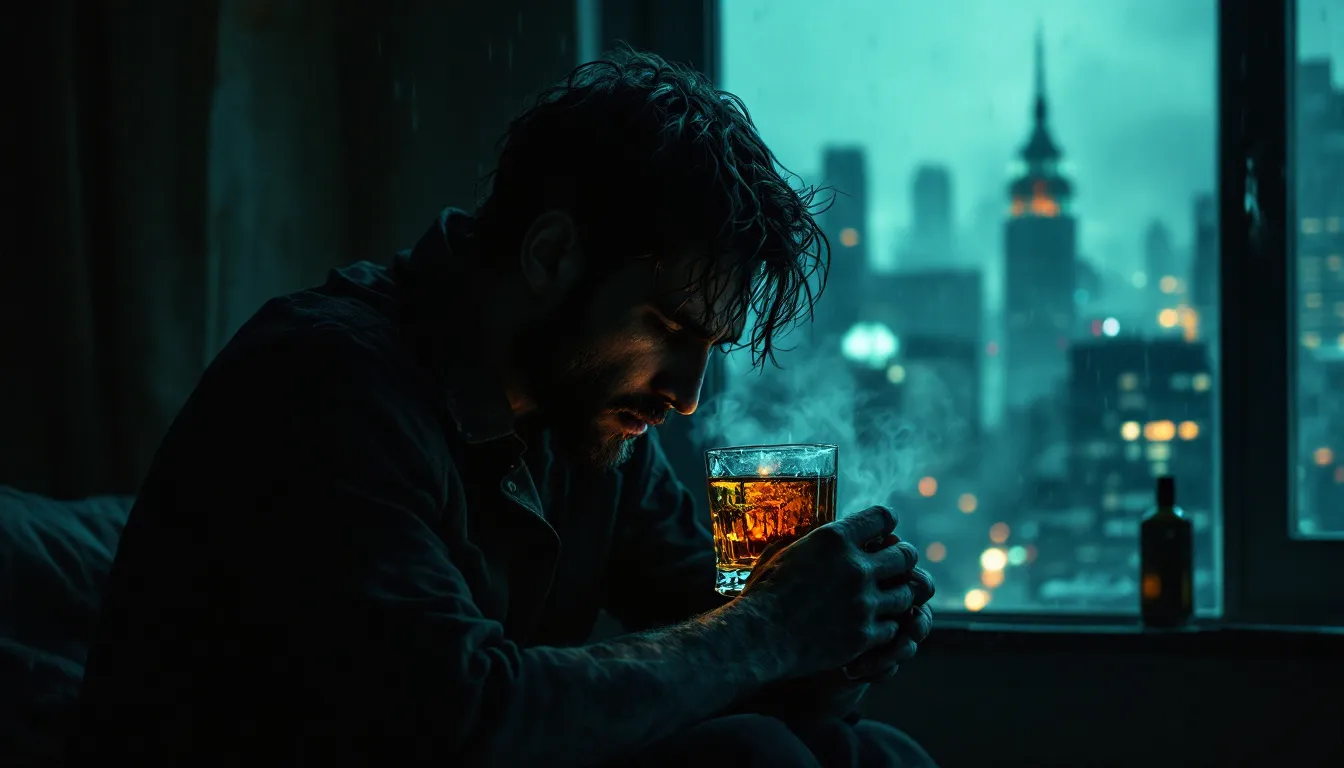 A person reflecting on emotional connections affected by alcohol use disorder.