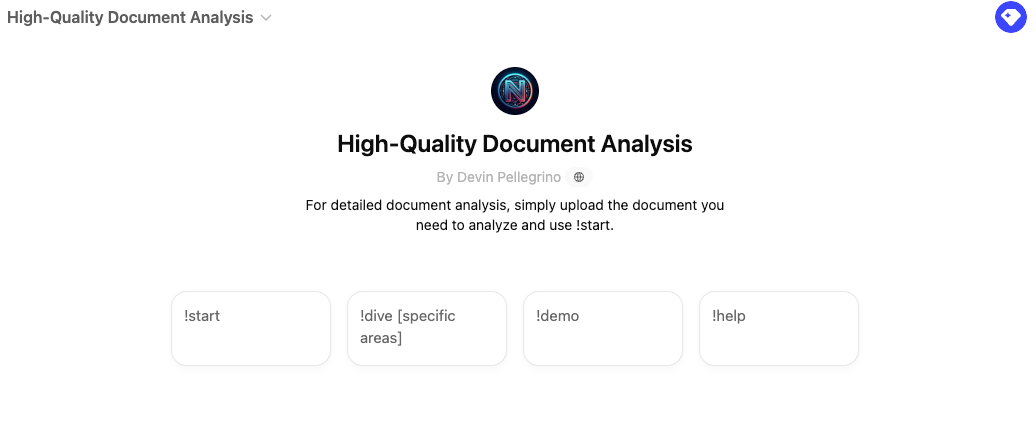 High-Quality Document Analysis custom GPT