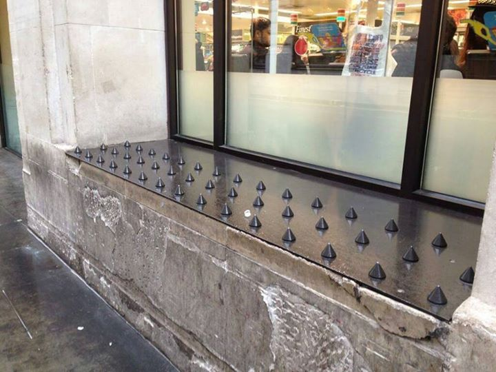 Spiked windowsills