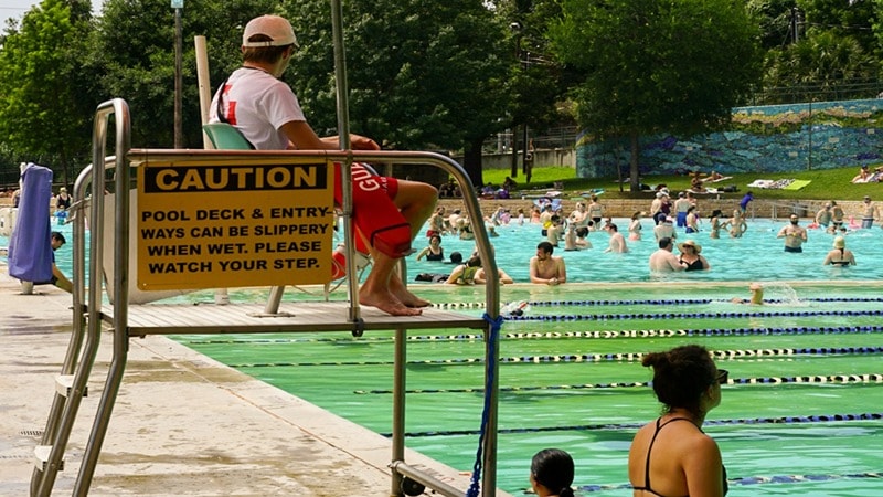 Rescue Tube Lifeguard at Duty