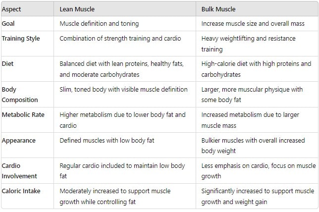 lean muscle vs bulk 