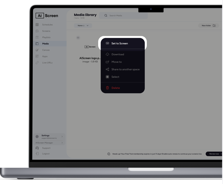 preview save and assign to your screen