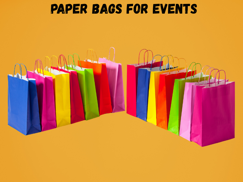 An illustration of a colorful paper bags for events 